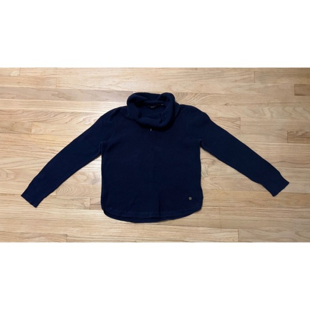 Lauren Ralph Lauren Navy Blue Ribbed Turtleneck Sweater Size L Cotton